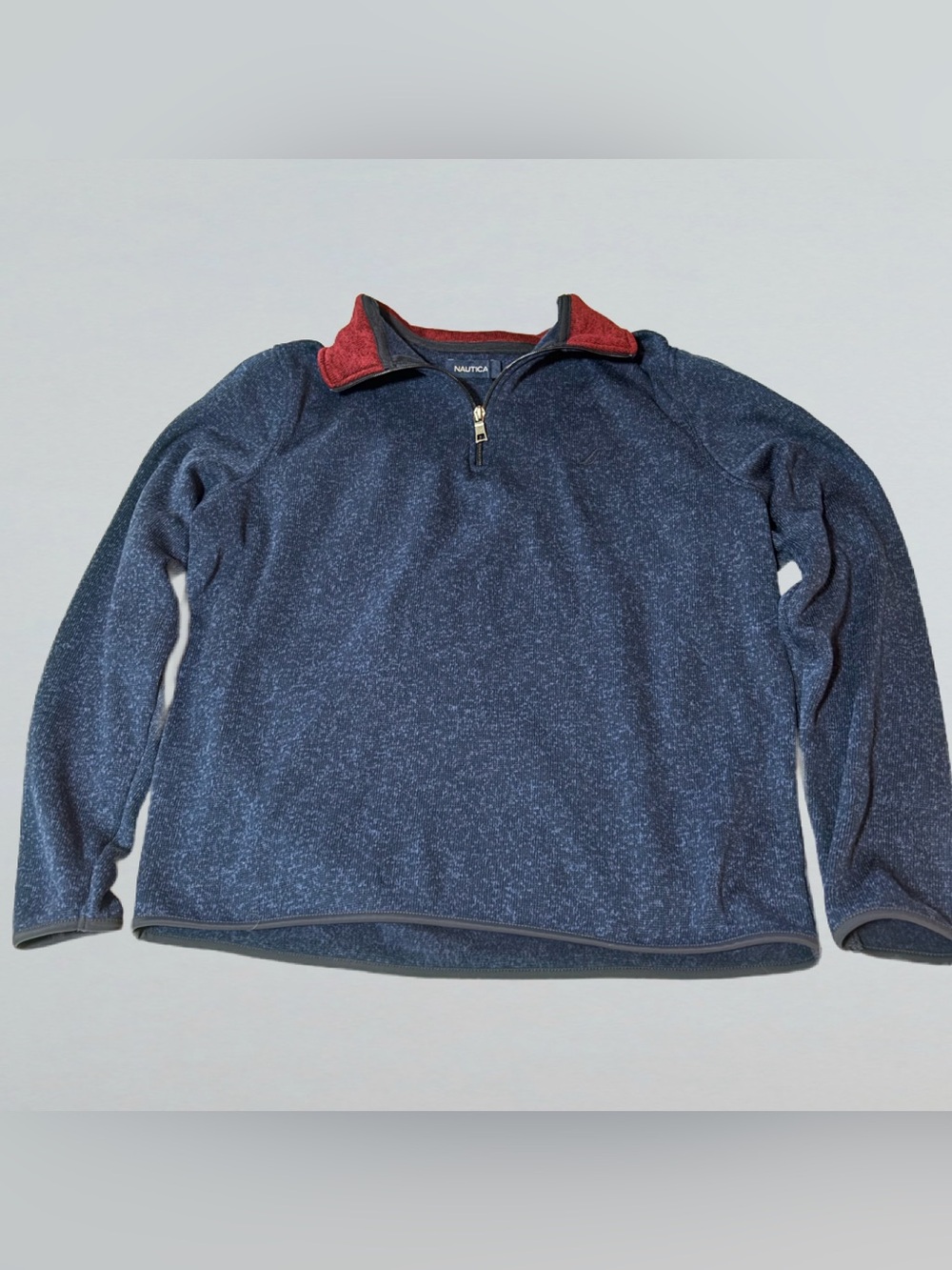 Navy Blue Nautica Fleece Quarter Zip Sweater